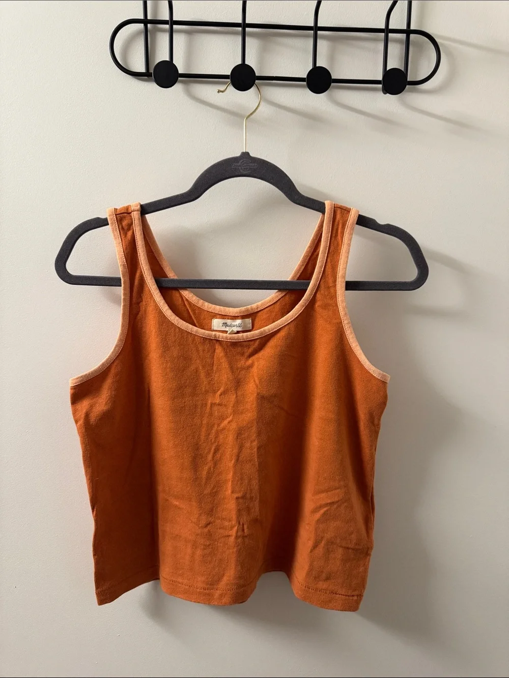 Madewell Orange Sleeveless Tank Top - Women's Casual Crop - Picture 1 of 4